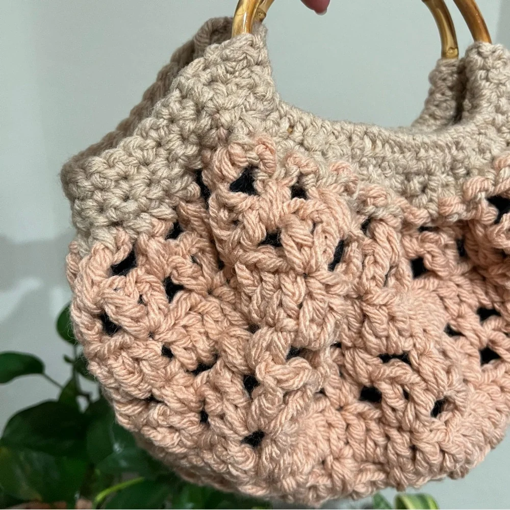 Handmade Small Crochet Hobo Handbag